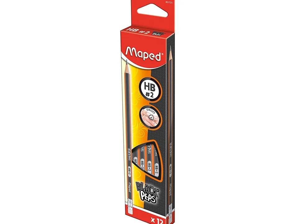 Crayons graphite black'peps hb avec gomme - bois certifi fsc