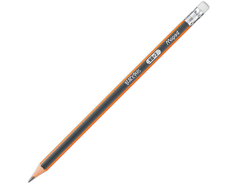 Crayons graphite black'peps hb avec gomme - bois certifi fsc