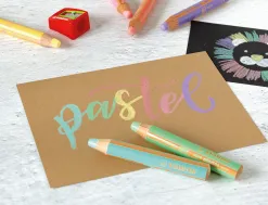 Crayons multi-talents stabilo woody 3en1 + 1 taille-crayons coloris assortis pastel etui carton