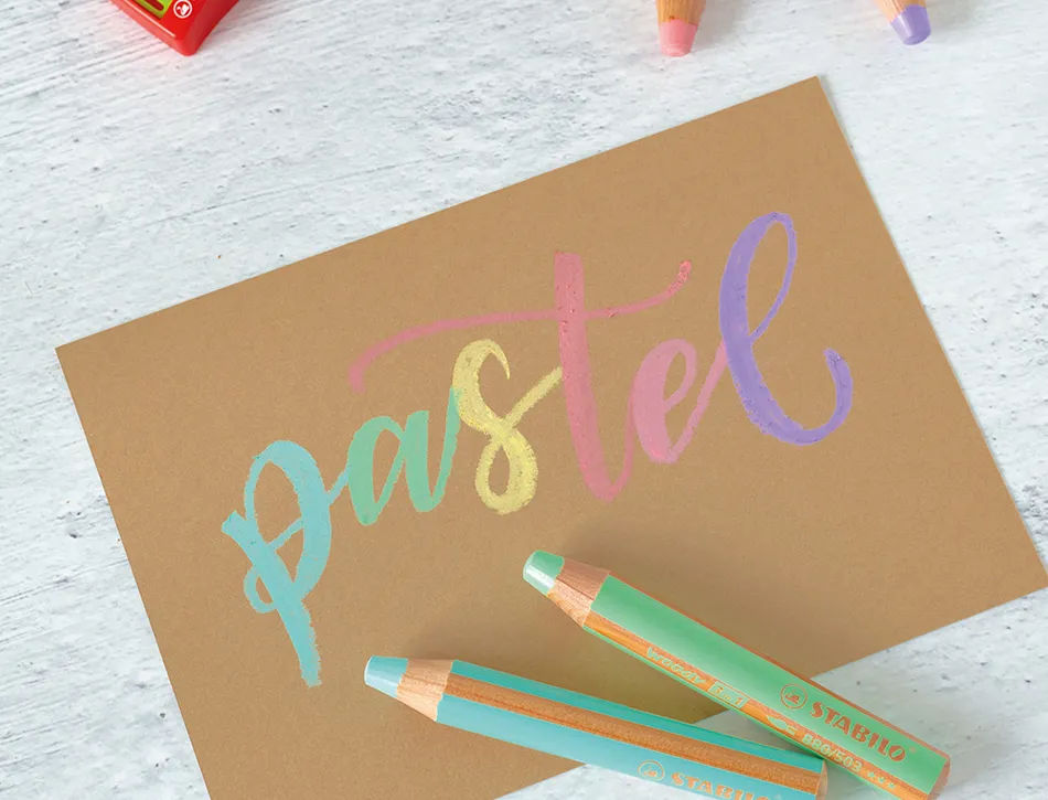 Crayons multi-talents stabilo woody 3en1 + 1 taille-crayons coloris assortis pastel etui carton