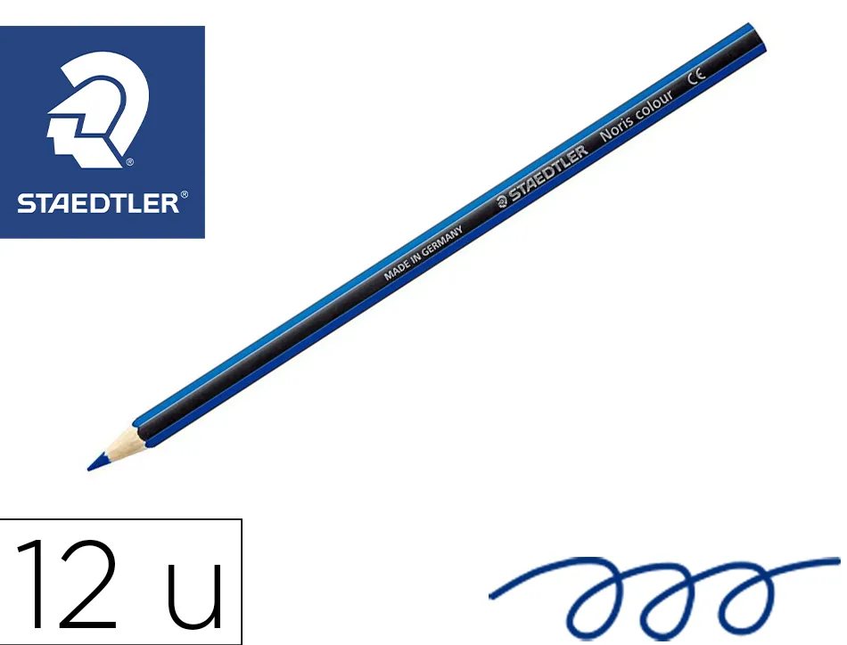 Crayons staedtler noris colour 185 coloris bleu pochette de 12