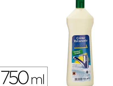 Crème à récurer lagor surfaces émaillées inox brille sans rayer parfum citron flacon 750ml
