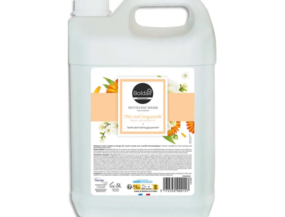 Crème lavante mains boldair parfum thé vert bergamote bidon 5 l