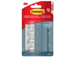 Crochet command accroche tableau 4 crochet et 5 languettes transparent