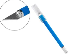 Cutter bistouri q-connect en gomme lame 6mm fixe avec capuchon de protection 5 lamesde rechange incluses