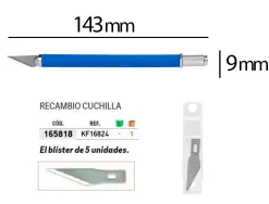 Cutter bistouri q-connect en gomme lame 6mm fixe avec capuchon de protection 5 lamesde rechange incluses