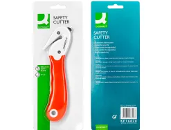 Cutter de securite sx782n-1 q-connect en plastique avec ergot en metal lame fixe protegee en acier inoxydable