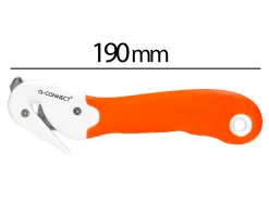 Cutter de securite sx782n-1 q-connect en plastique avec ergot en metal lame fixe protegee en acier inoxydable
