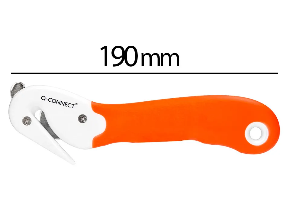 Cutter de securite sx782n-1 q-connect en plastique avec ergot en metal lame fixe protegee en acier inoxydable