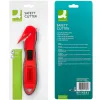Cutter de securite xd-g03 q-connect en plastique et gomme avec ergot en metal lamefixe protegee