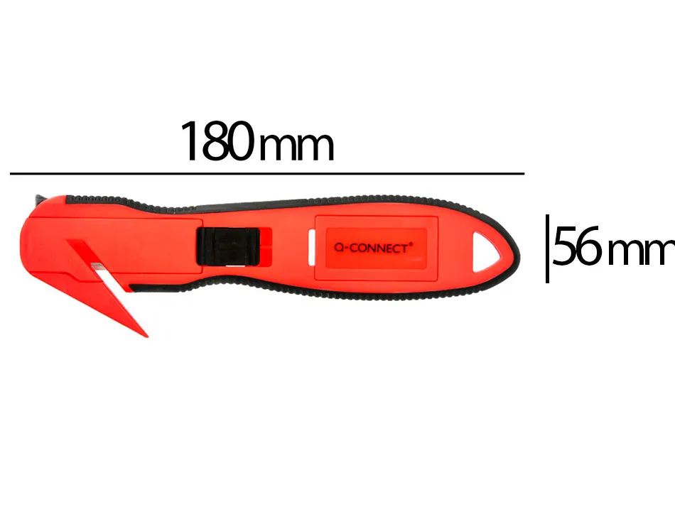 Cutter de securite xd-g03 q-connect en plastique et gomme avec ergot en metal lamefixe protegee