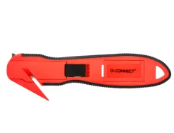 Cutter de securite xd-g03 q-connect en plastique et gomme avec ergot en metal lamefixe protegee