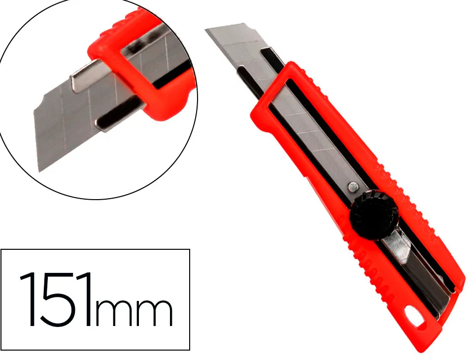 Cutter large xd-190 q-connect plastique abs lame interchangeable acier carbone 18mm avec guide lame blocage par molette