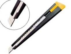 Cutter olfa 180 lame 9mm crémaillère acier laqué mat clip embout casse-lame