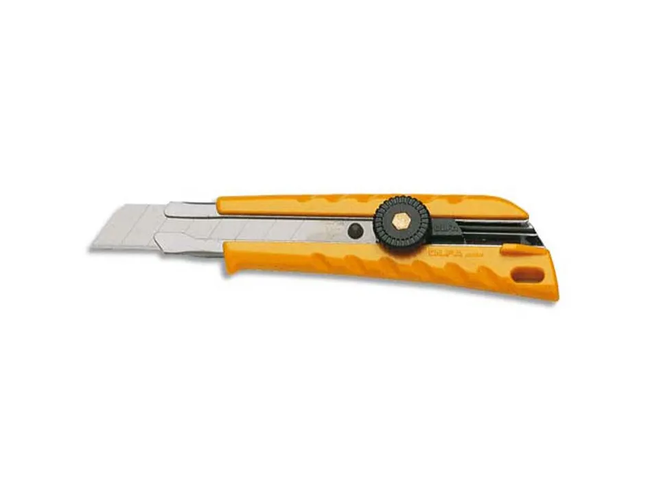 Cutter olfa l1 corps abs lame acier 18mm blocage par molette guide lame longueur 147mm