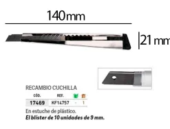 Cutter q-connect metal lame etroite etui pp