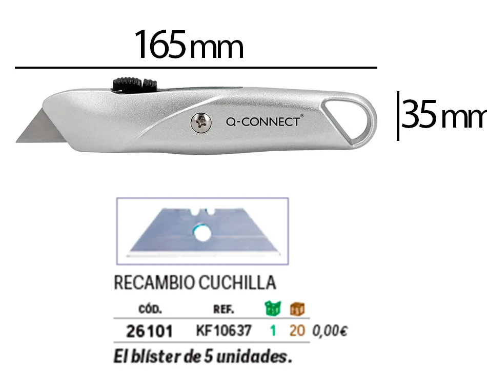 Cutter xd-53 q-connect en metal lame 18mm rectractable mecanisme de blocage