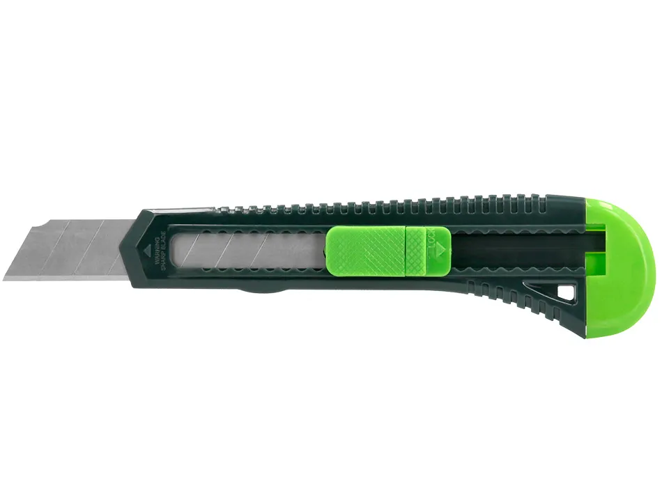Cutter xd-43 q-connect en plastique abs lame 18mm retractable interchangeable precoupee avec frein de securite