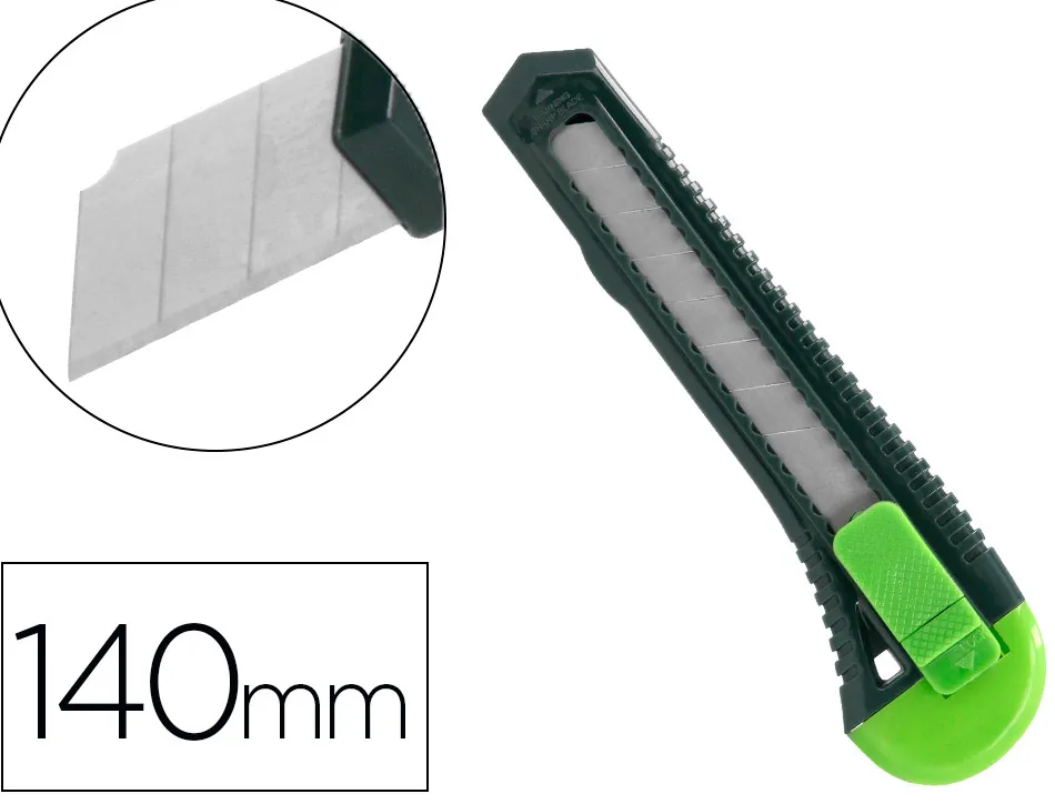 Cutter xd-43 q-connect en plastique abs lame 18mm retractable interchangeable precoupee avec frein de securite