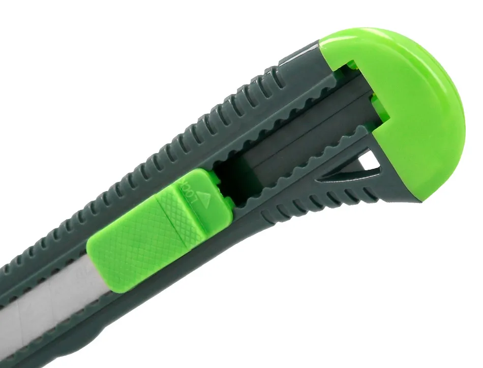 Cutter xd-43 q-connect en plastique abs lame 18mm retractable interchangeable precoupee avec frein de securite