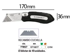 Cutter xd-925 q-connect gomme et plastique abs lame interchangeable acier carbone 19mm mecanisme changement facile