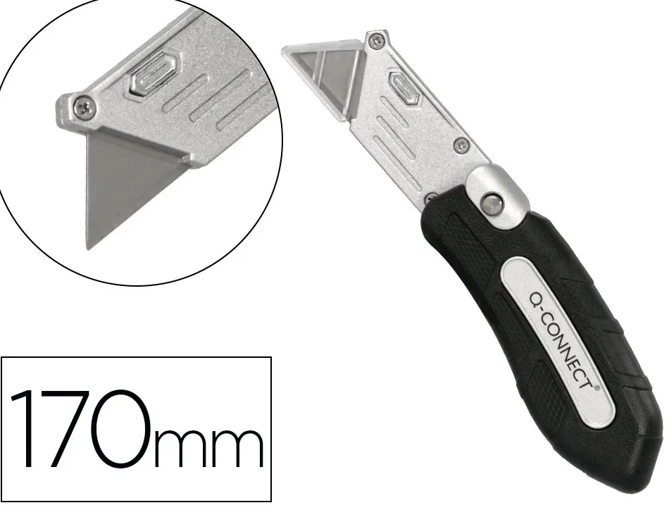 Cutter xd-925 q-connect gomme et plastique abs lame interchangeable acier carbone 19mm mecanisme changement facile