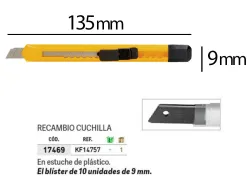 Cutter xd-04 q-connect lame retractable interchangeable en acier 9mm predecoupee frein de securite curseur autobloquant