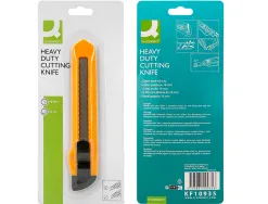 Cutter xd-11 q-connect lame retractable interchangeable acier 18mm precoupee frein securite col. aleatoire jaune/orange