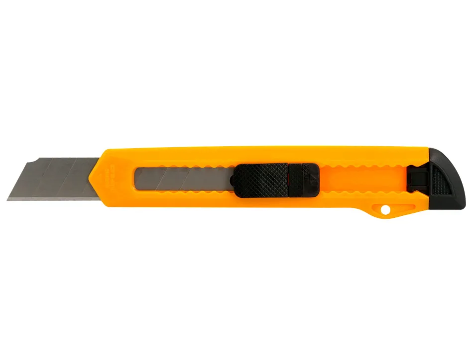 Cutter xd-11 q-connect lame retractable interchangeable acier 18mm precoupee frein securite col. aleatoire jaune/orange