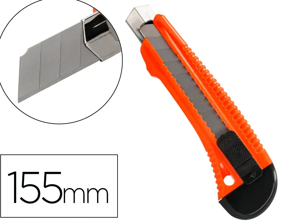 Cutter xd-38 q-connect large en plastique lame 18mm retractable interchangeable precoupee special emballage carton