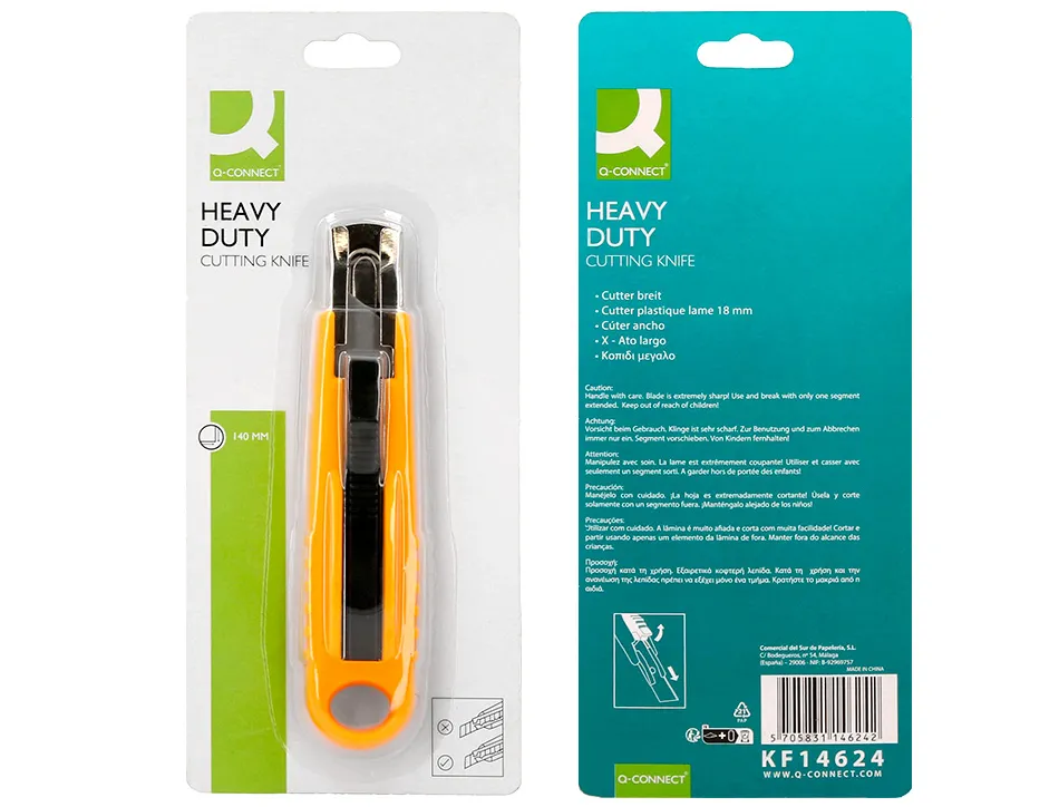 Cutter xd123 q-connect retractable lame acier 18 mm blister