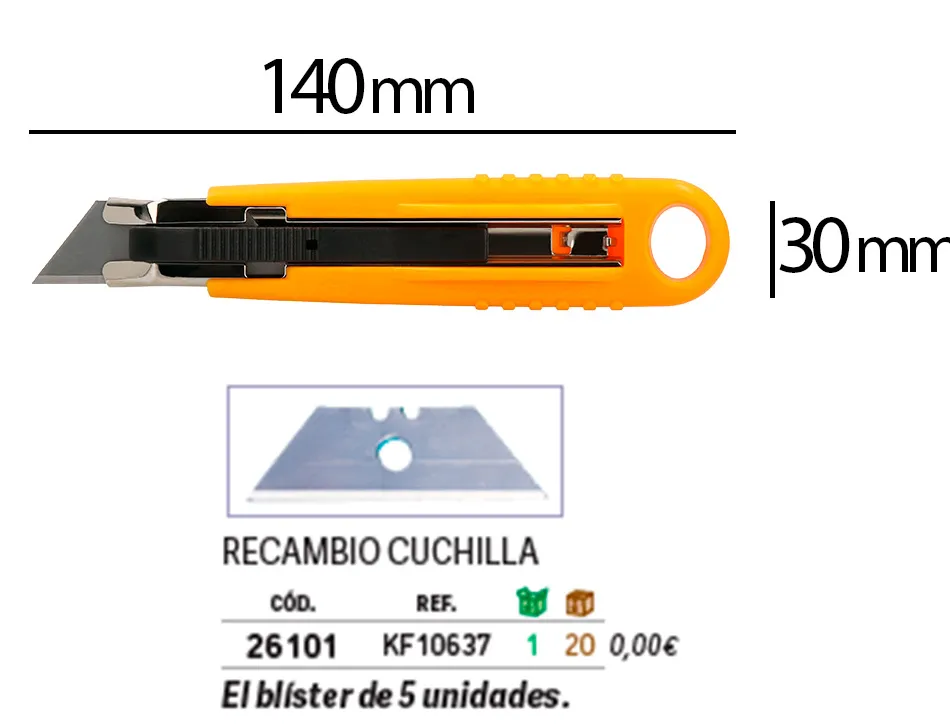 Cutter xd123 q-connect retractable lame acier 18 mm blister