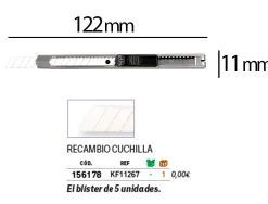 Cutter xd-c18 q-connect metallique lame 9mm en ceramique retractable interchangeable avec frein de securite