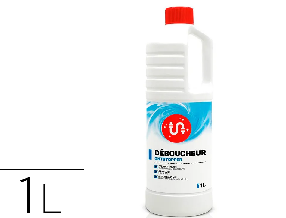 Déboucheur coldis liquide dissout matières organiques sans abîmer émail ni tuyauterie plastique flacon 1l