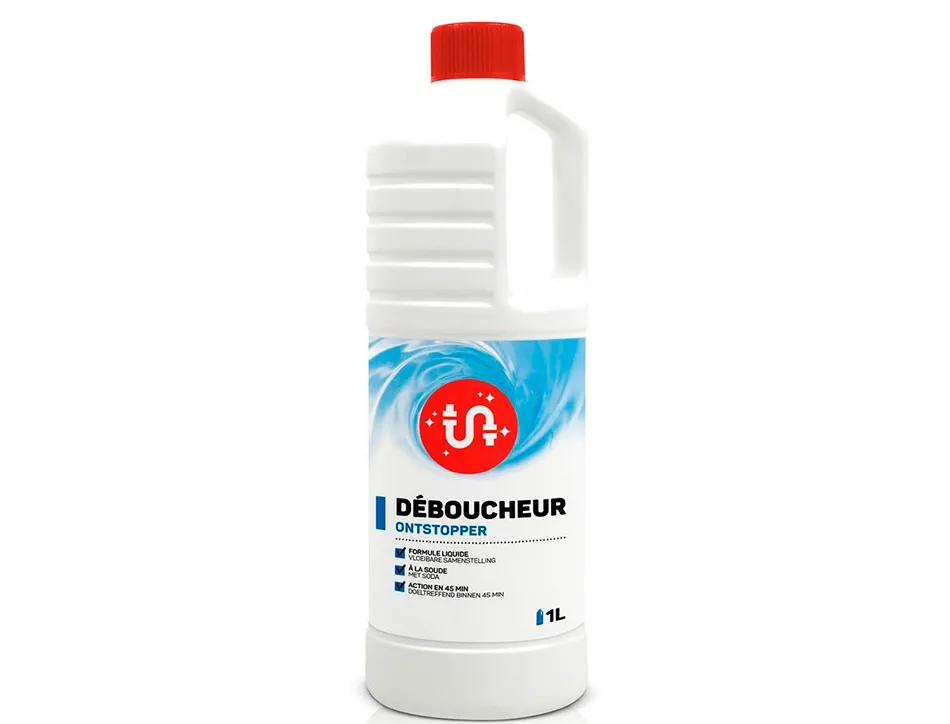 Déboucheur coldis liquide dissout matières organiques sans abîmer émail ni tuyauterie plastique flacon 1l