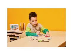 Decouverte des tailles triangles rolf puzzles en relief en bois triangles colores 10 pieces et 1