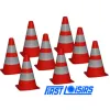 Delimitation first loisirs balises bicolores resistantes et a bases carrees 23 cm lot de 8