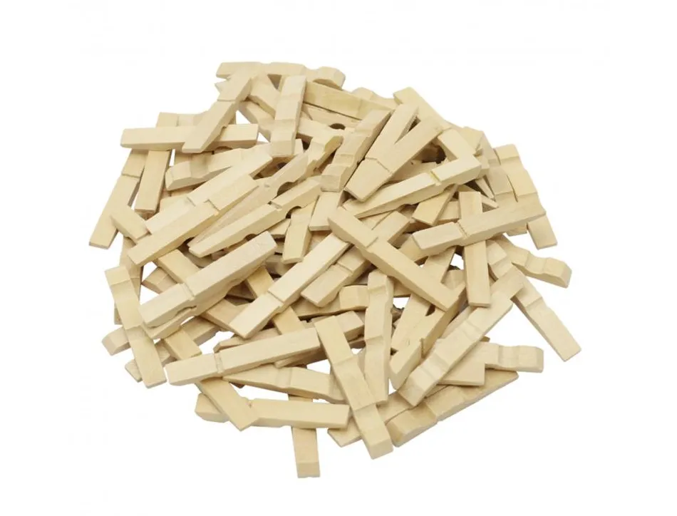 Demi pince a linge bois ocolor 4.5cm coloris naturel lot de 500