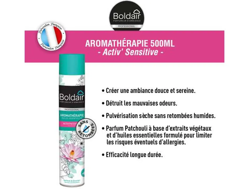 Deodorisant d atmosphere boldair activ sensitive pro personnes sensibles 500 ml
