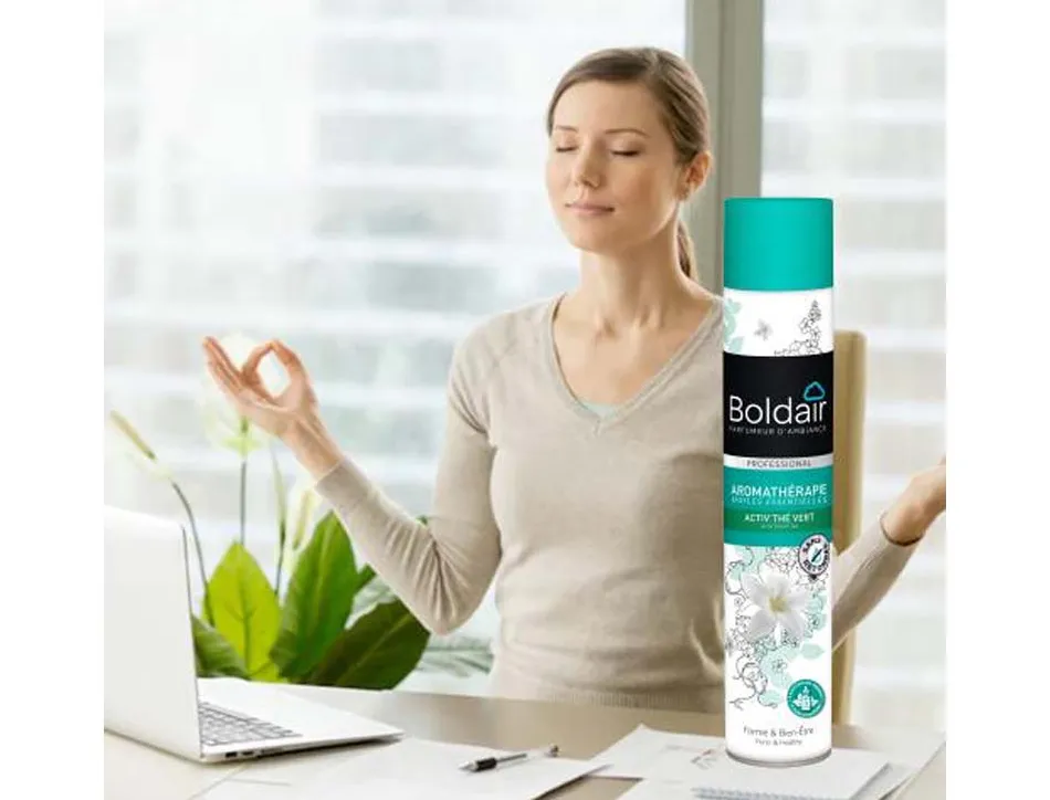 Desodorisant d atmosphere boldair activ the vert forme et bien etre aromatherapie pro flacon 500 ml