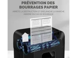 Destructeur de documents fellowes automax 80m mini-cut p-4 80 feuilles bac 17 l