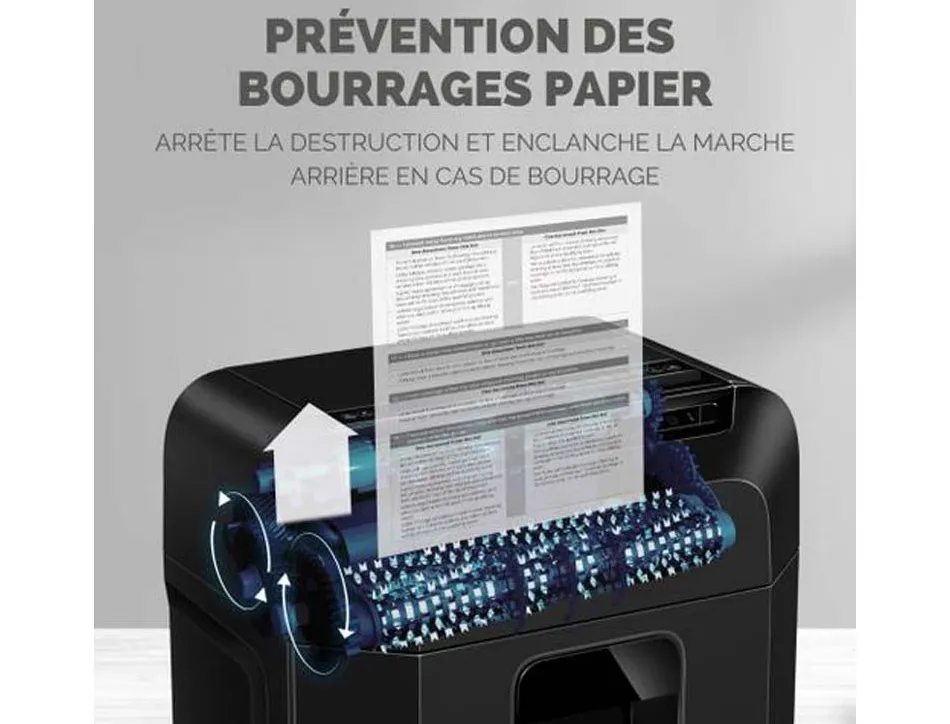 Destructeur de documents fellowes automax 80m mini-cut p-4 80 feuilles bac 17 l