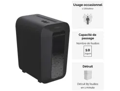Destructeur de documents fellowes lx 65. corbeille de 22l