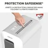 Destructeur fellowes lx65 coupe croisee 4x40mm 10f securite p-4 corbeille 22l coloris blanc