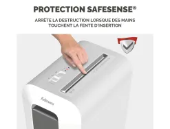 Destructeur fellowes lx65 coupe croisee 4x40mm 10f securite p-4 corbeille 22l coloris blanc