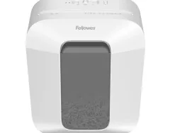 Destructeur fellowes lx25 coupe croisee 4x37mm 6f securite p-4 corbeille 11,5l coloris blanc
