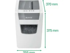 Destructeur leitz iq slim home office p4 coupe croisee 4x28mm detruit agrafes trombones 30l 375x255x370mm