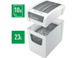 Destructeur leitz iq slim home office p4 coupe croisee 4x28mm detruit agrafes trombones 30l 375x255x370mm