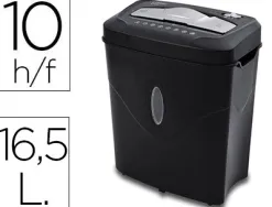 Destructeur q-connect kf17974 capacite 10 feuilles detruit agrafes clips agrafes et cartes capacite 16,5l
