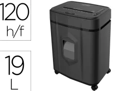 Destructeur q-connect q120 occasionnel vitesse 3.5min a4 coupe croisee 4x12 mm a4 19l 366x287x500mm 11kg